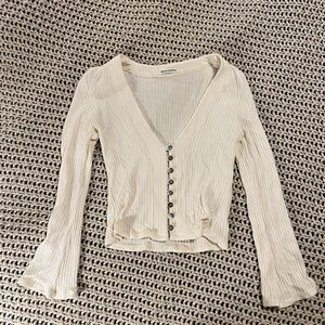Reformation Gellar Knit Crop Top Ivory